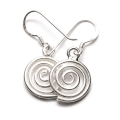 Krótkie kolczyki Kółeczka Spiralne srebro 925 handmade
