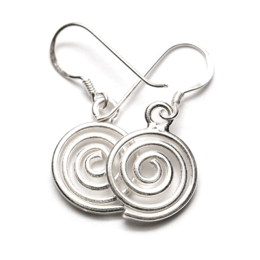 Krótkie kolczyki Kółeczka Spiralne srebro 925 handmade