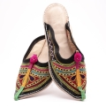 Jutti indyjskie klapki skórzane Kwiat Lotosu, klapki damskie kolorowe, sklep z orientalną odzieżą,