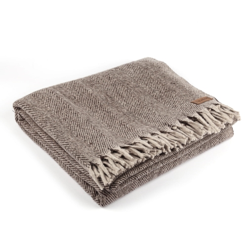 Wełniany duży szal lub koc w jodełkę Szalokoc, duży koc na jogę, koc do medytacji, ciepły fajny koc,