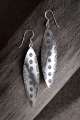Długie kolczyki srebrne 925 – liście, biżuteria etniczna, ręcznie robione