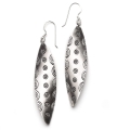 Długie kolczyki srebrne 925 – liście, biżuteria etniczna, ręcznie robione