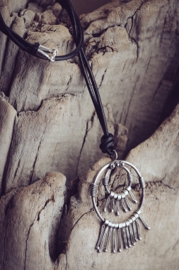Tribalowy naszyjnik Łapacz Snów srebro 925 handmade etno boho