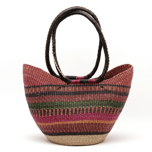 Duży kosz z trawy słoniowej długie ucho rękodzieło z Afryki