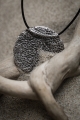 Naszyjnik ze srebrnym dyskiem Kwiaty Zatrzymane Handmade 925 etno boho