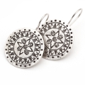 Etniczne srebrne kolczyki Róża Wiatrów etno boho handmade 925