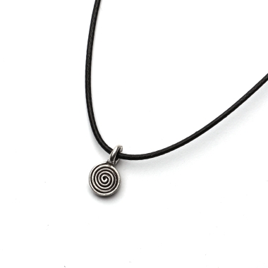 Naszyjnik z drobną spiralą srebro 925 etno boho handmade