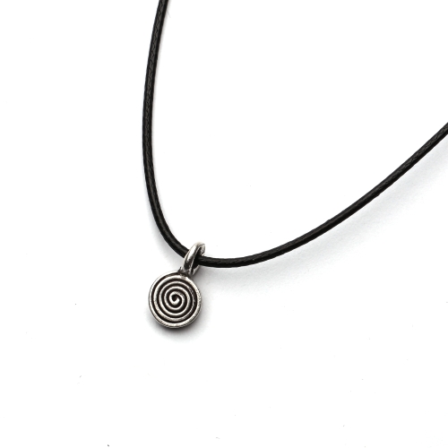 Naszyjnik z drobną spiralą srebro 925 etno boho handmade