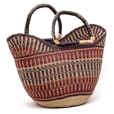 Zakupowy duży kosz z uchem do ręki Shopper rękodzieło z Afryki