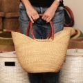 Naturalny koszyk zakupowy z uchem na ramię Shopper L