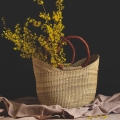 Naturalny koszyk zakupowy z uchem na ramię Shopper L