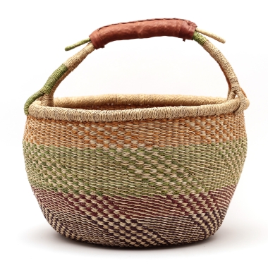 Piknikowy kosz naturalny typu Bolga z solidnym uchem do ręki