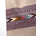 Indyjski szal z wełny jasny szary handmade etno boho wzory etniczne